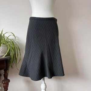 Vintage Old Navy Flowy Pinstripe Skirt Womens Sz M Officesiren Preppy